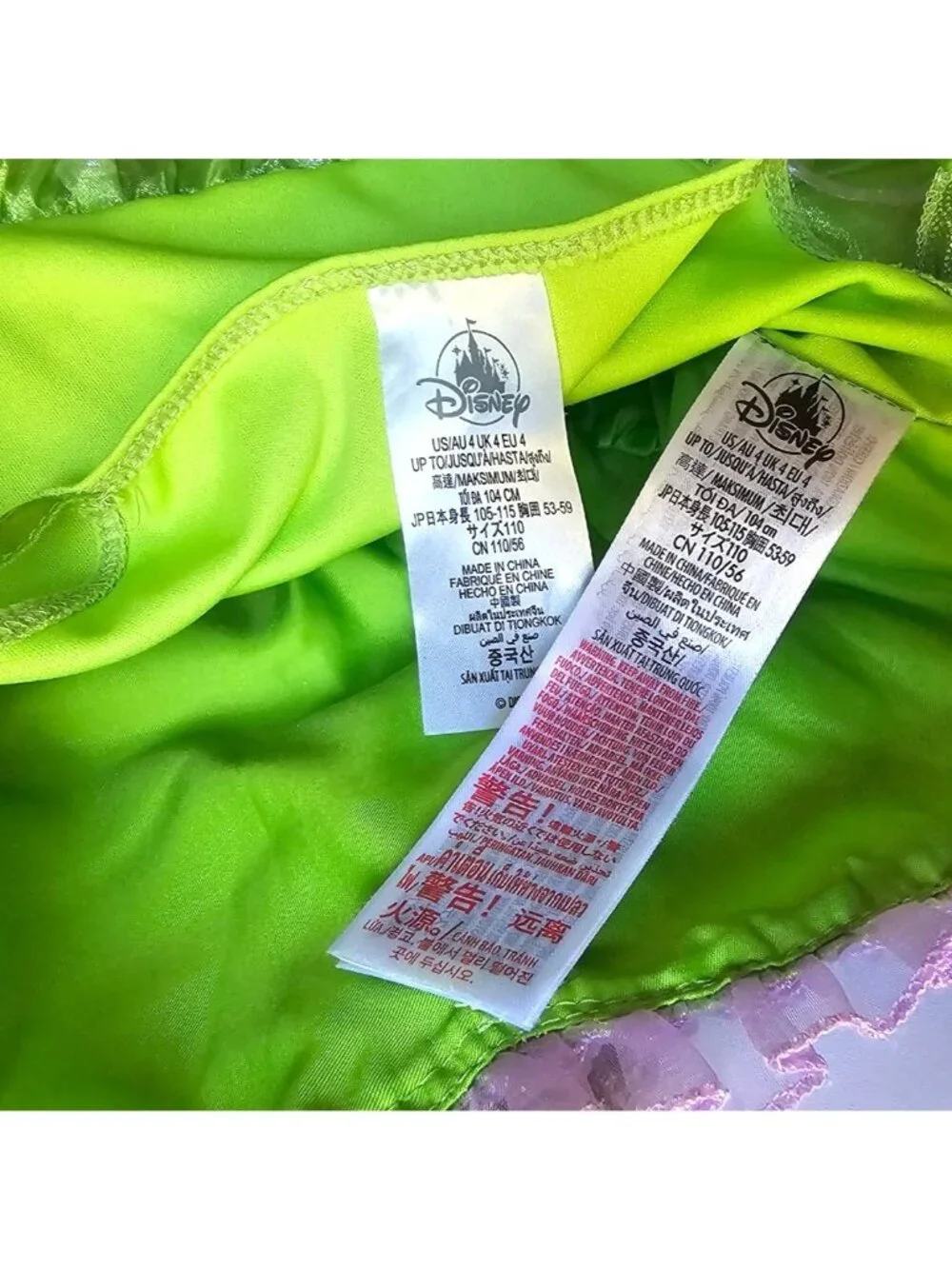 Disney Store Tinkerbell Dress with Light Up Wings Costume Peter Pan Girls 4
